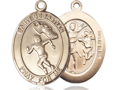 14kt Gold Filled Saint Sebastian Track and Field Medal