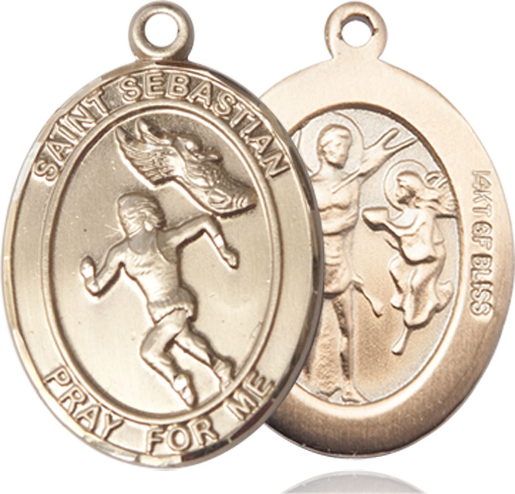 14kt Gold Filled Saint Sebastian Track and Field Medal