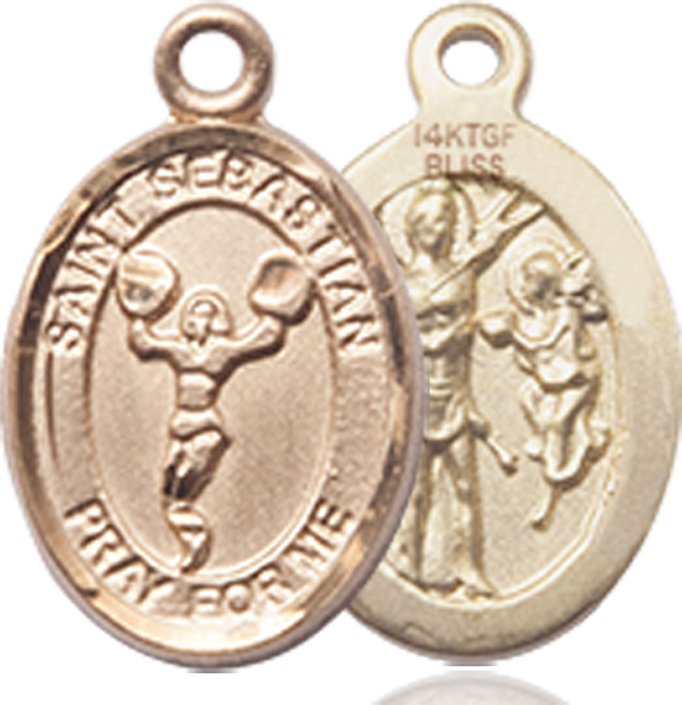 14kt Gold Filled Saint Sebastian Cheerleading Medal