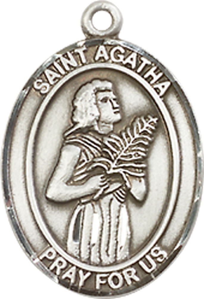 Sterling Silver Saint Agatha Medal - With Box