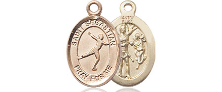 14kt Gold Filled Saint Sebastian Figure Skating Medal