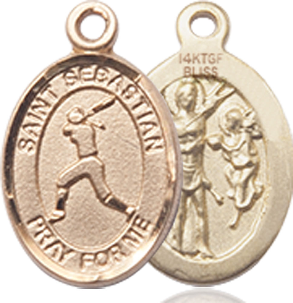 14kt Gold Filled Saint Sebastian  Softball Medal