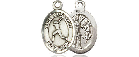Sterling Silver Saint Sebastian  Softball Medal