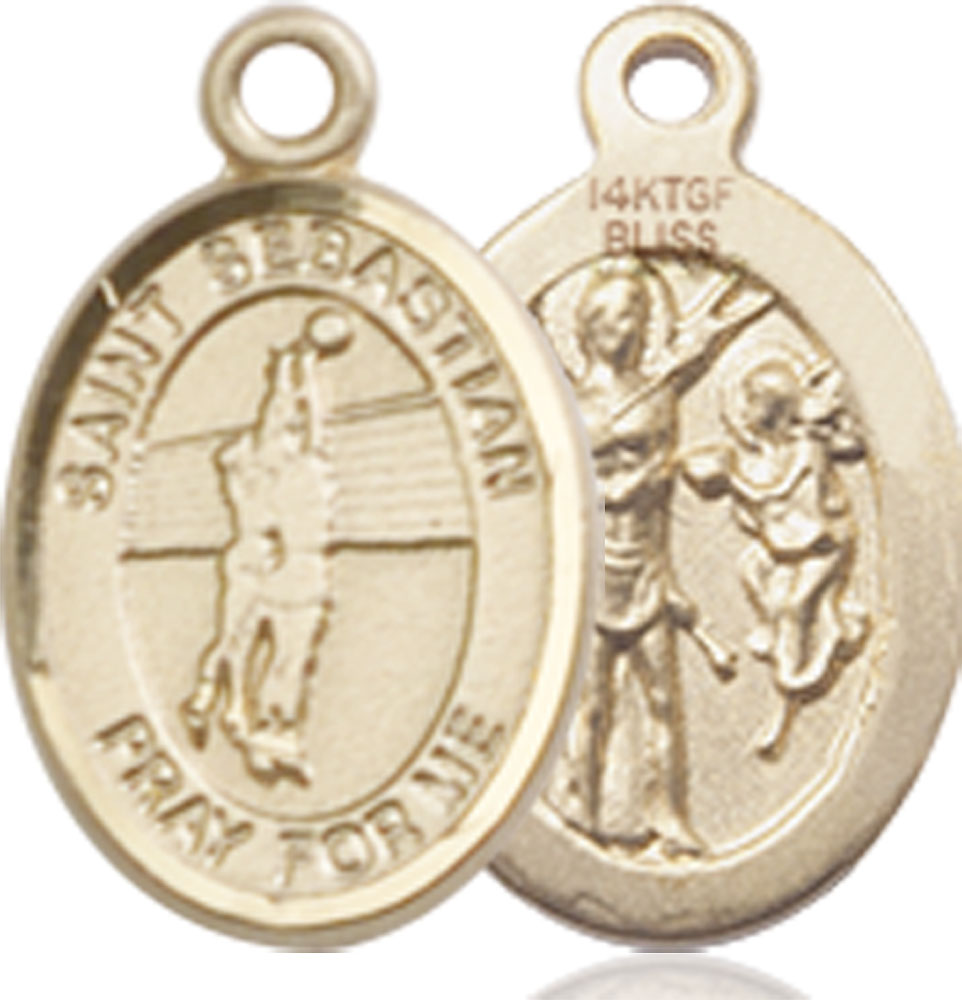 14kt Gold Filled Saint Sebastian Volleyball Medal