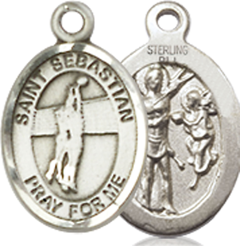 Sterling Silver Saint Sebastian Volleyball Medal