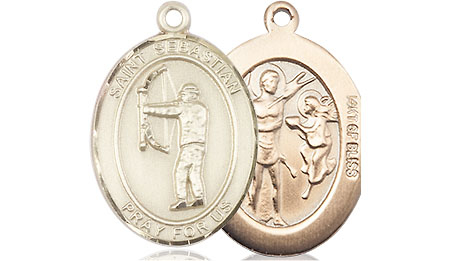 14kt Gold Filled Saint Sebastian Archery Medal