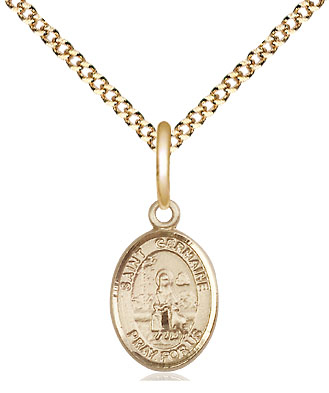 14kt Gold Filled Saint Germaine Cousin Pendant on a 18 inch Gold Plate Light Curb chain
