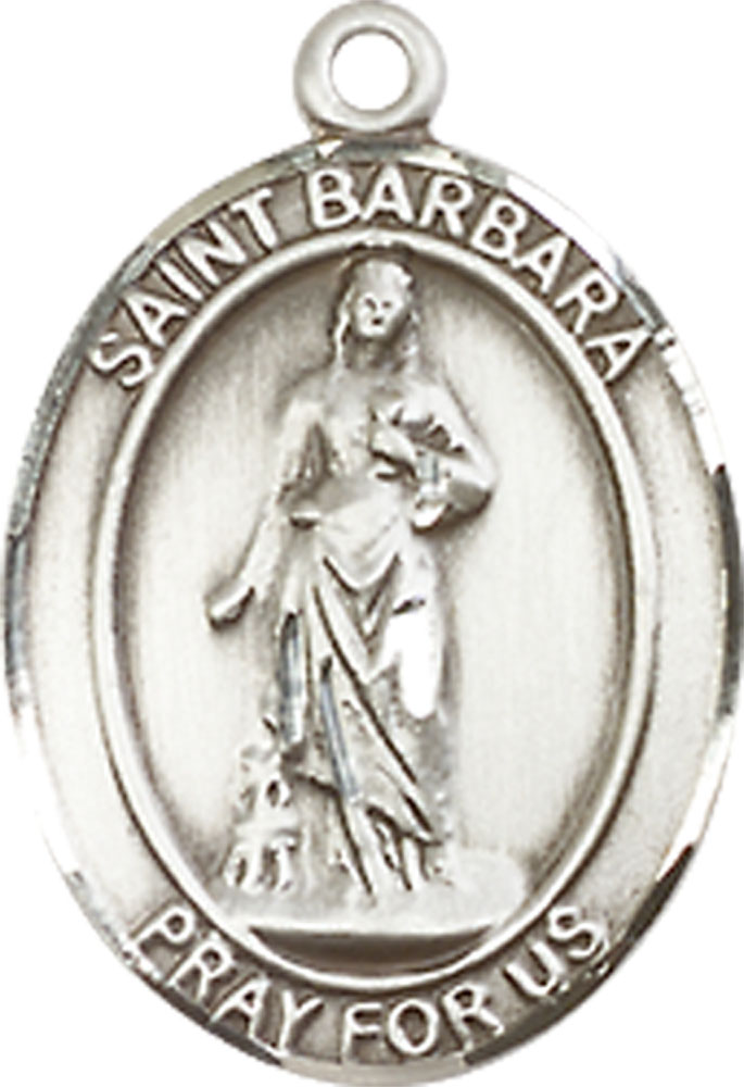 Sterling Silver Saint Barbara Medal - With Box