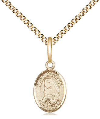 14kt Gold Filled Saint Madeline Sophie Barat Pendant on a 18 inch Gold Plate Light Curb chain