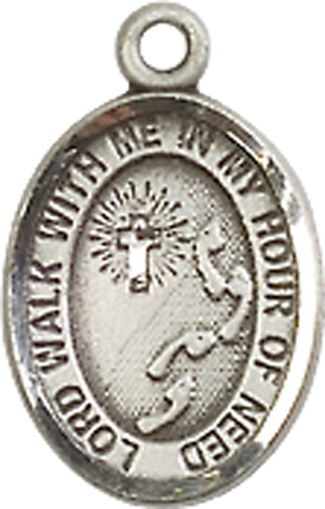 Sterling Silver Footprints Cross Medal