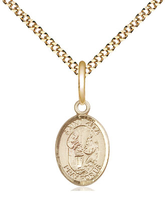 14kt Gold Filled Saint Zita Pendant on a 18 inch Gold Plate Light Curb chain