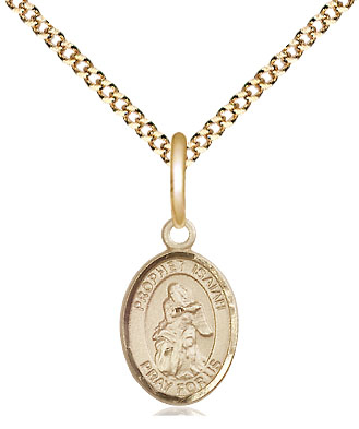 14kt Gold Filled Saint Isaiah Pendant on a 18 inch Gold Plate Light Curb chain