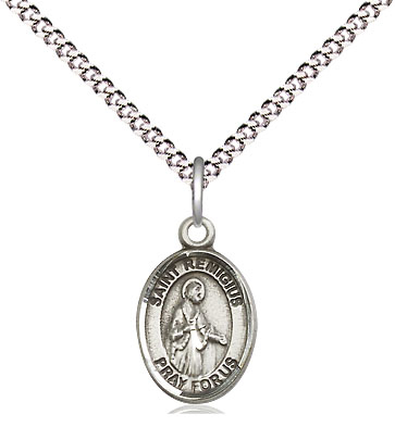 Sterling Silver Saint Remigius of Reims Pendant on a 18 inch Light Rhodium Light Curb chain