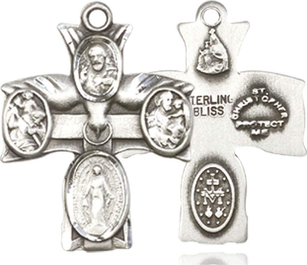 Sterling Silver 4-Way Medal