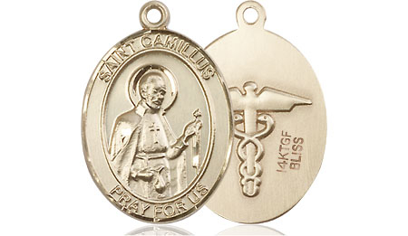 14kt Gold Filled Saint Camillus of Lellis Nurse Medal