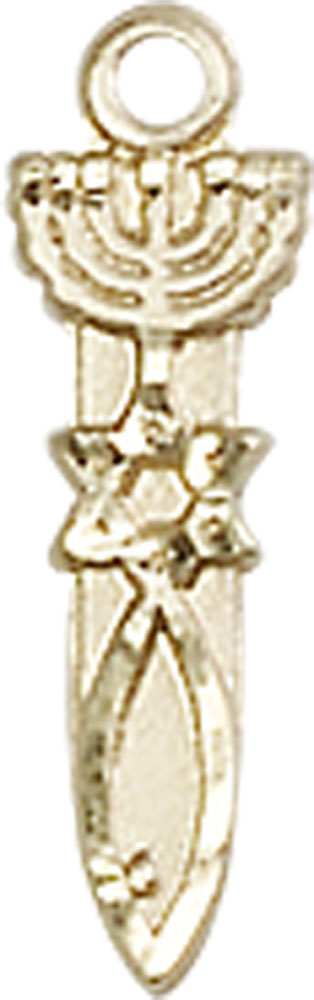 14kt Gold Menorah Star Fish Medal