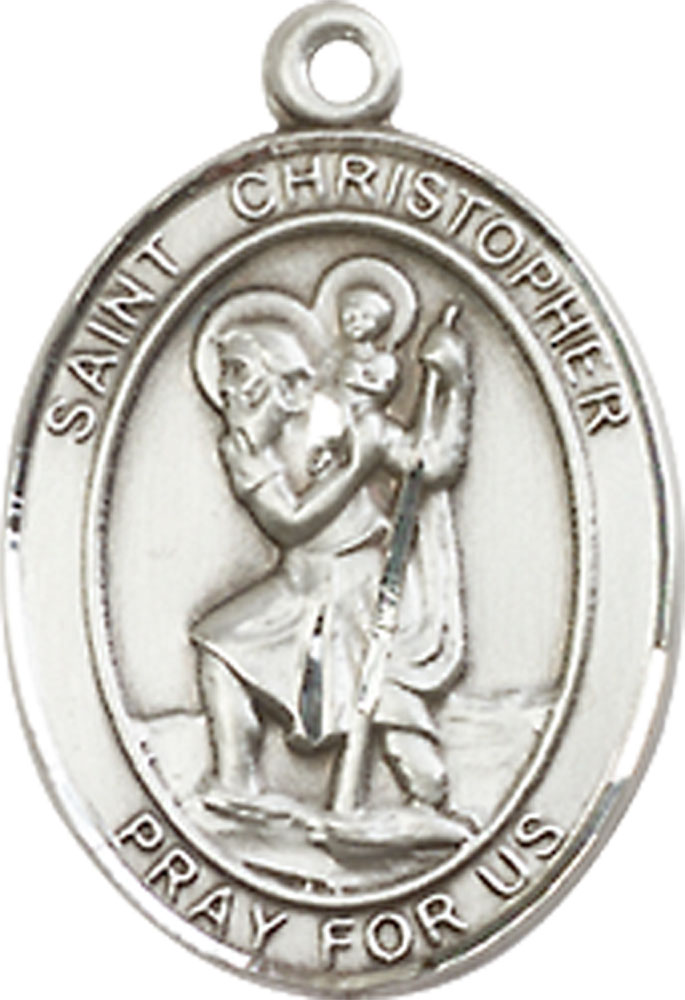 Sterling Silver Saint Christopher Medal - With Box