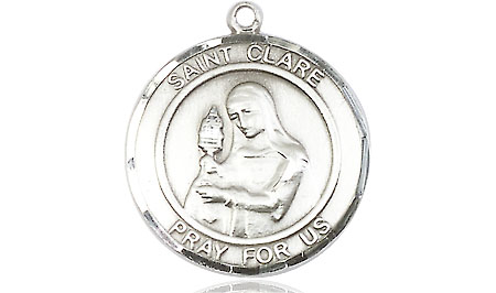 Sterling Silver Saint Clare of Assisi Medal