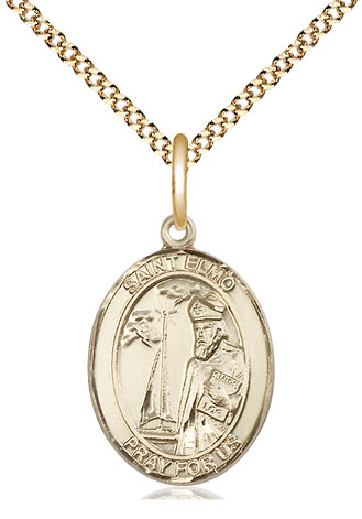 14kt Gold Filled Saint Elmo Pendant on a 18 inch Gold Plate Light Curb chain
