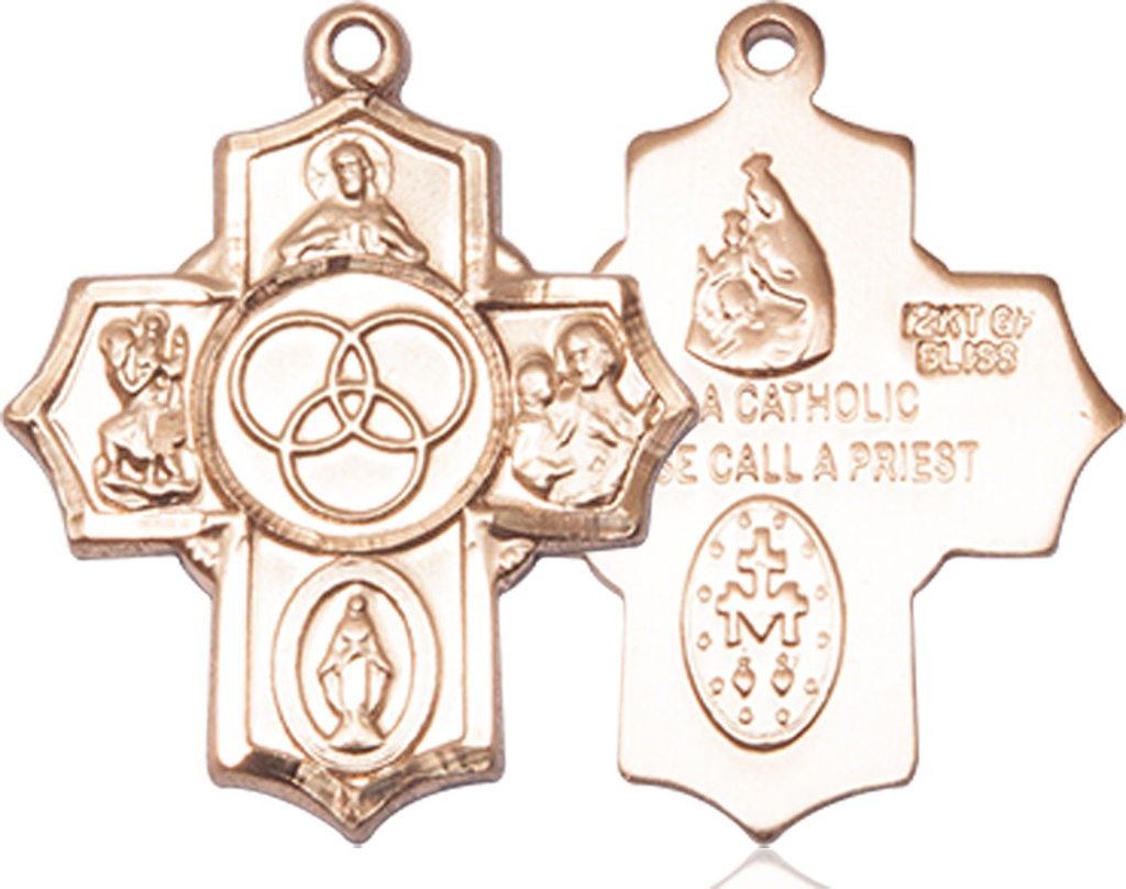 14kt Gold New Family 5-Way Medal
