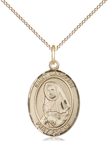14kt Gold Filled Saint Madeline Sophie Barat Pendant on a 18 inch Gold Filled Light Curb chain
