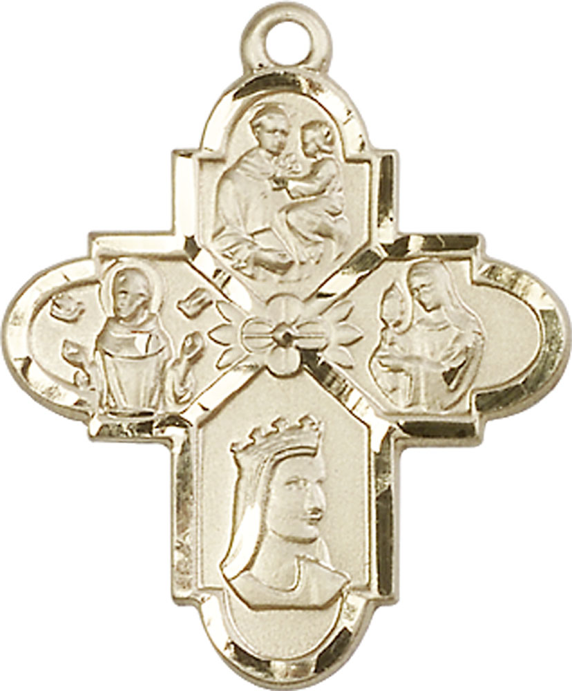 14kt Gold Franciscan 4-Way Medal