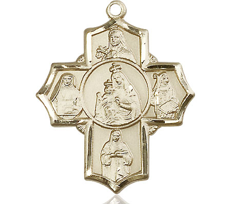 14kt Gold Our Lady of Mount Carmel 4-Way Medal