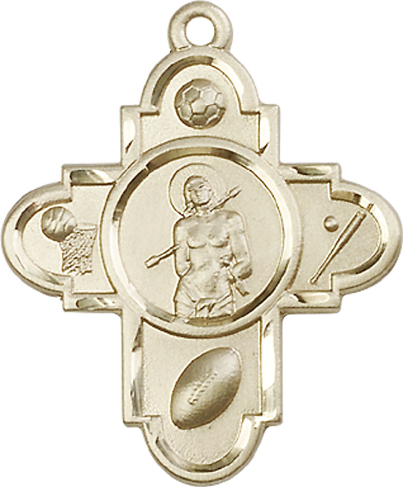 14kt Gold Sports 5-Way St Sebastian Medal