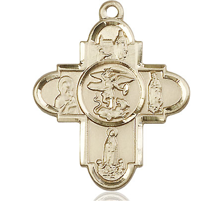 14kt Gold Our Lady 5-Way Medal