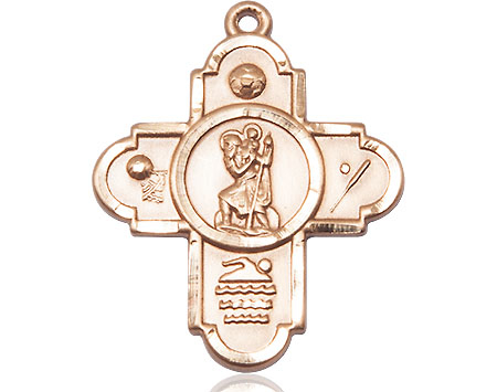 14kt Gold 5-Way St Christopher Sports Medal