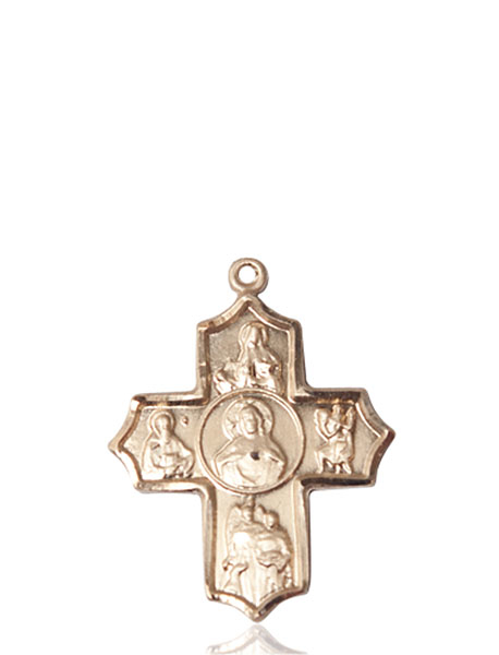 14kt Gold Sacred Heart 5-Way Medal