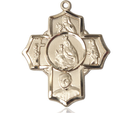 14kt Gold Carmelite 4-Way Medal