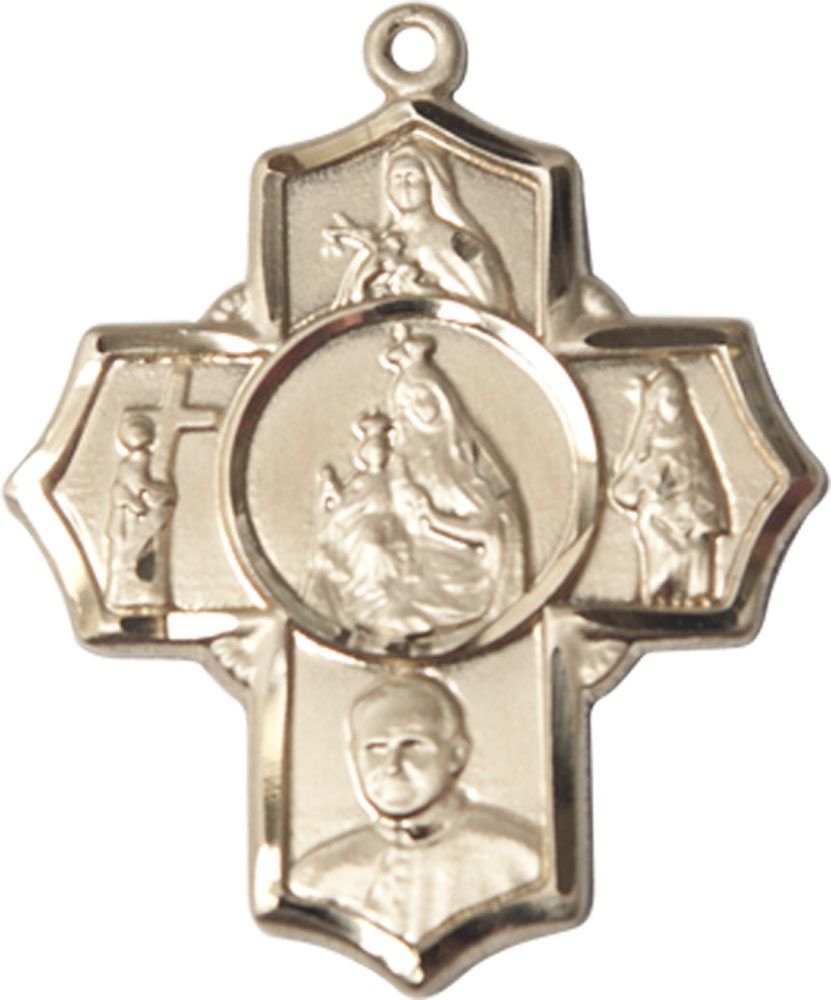 14kt Gold Carmelite 4-Way Medal