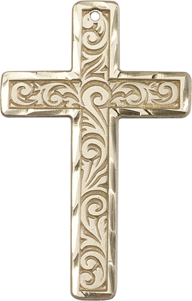 14kt Gold Knurled Cross Medal