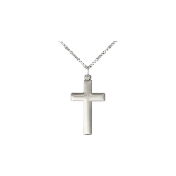 Sterling Silver Cross Pendant on a 18 inch Sterling Silver Light Curb chain