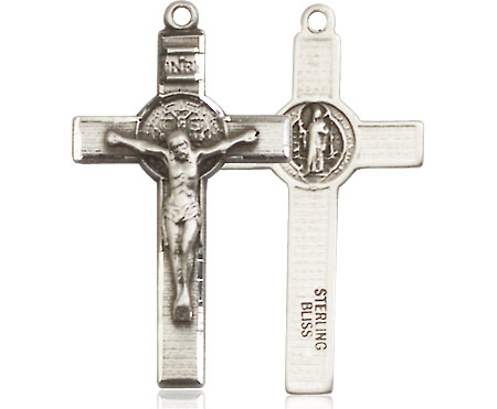 Sterling Silver Saint Benedict Crucifix Medal
