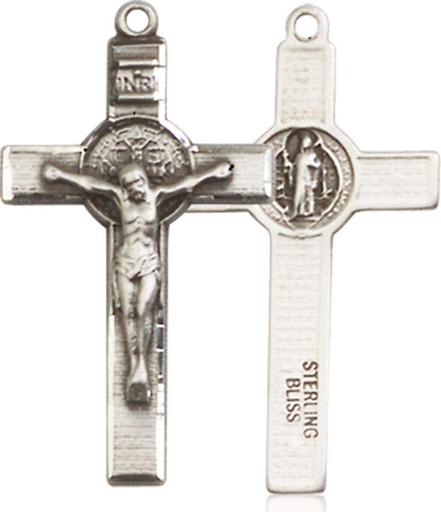 Sterling Silver Saint Benedict Crucifix Medal