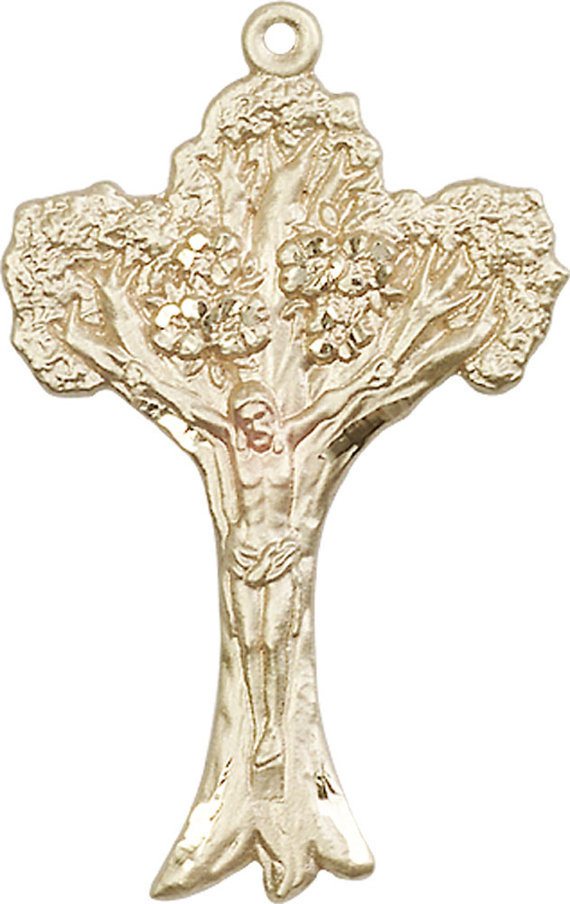 14kt Gold Filled Tree of Life Crucifix Medal