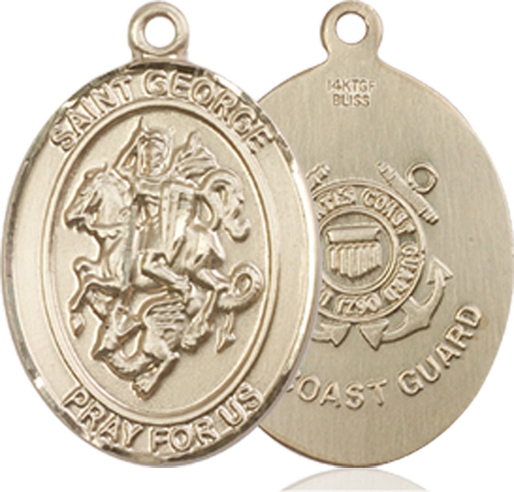 14kt Gold Filled Saint George Coast Guard Medal