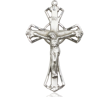 Sterling Silver Crucifix Medal - With Box