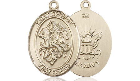 14kt Gold Filled Saint George Navy Medal