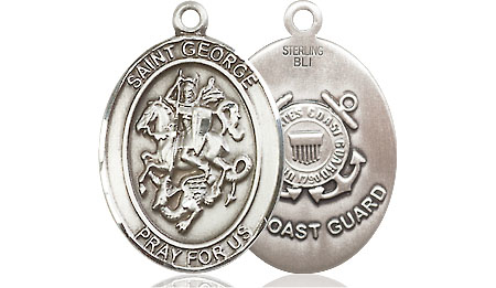 Sterling Silver Saint George Coast Guard Medal