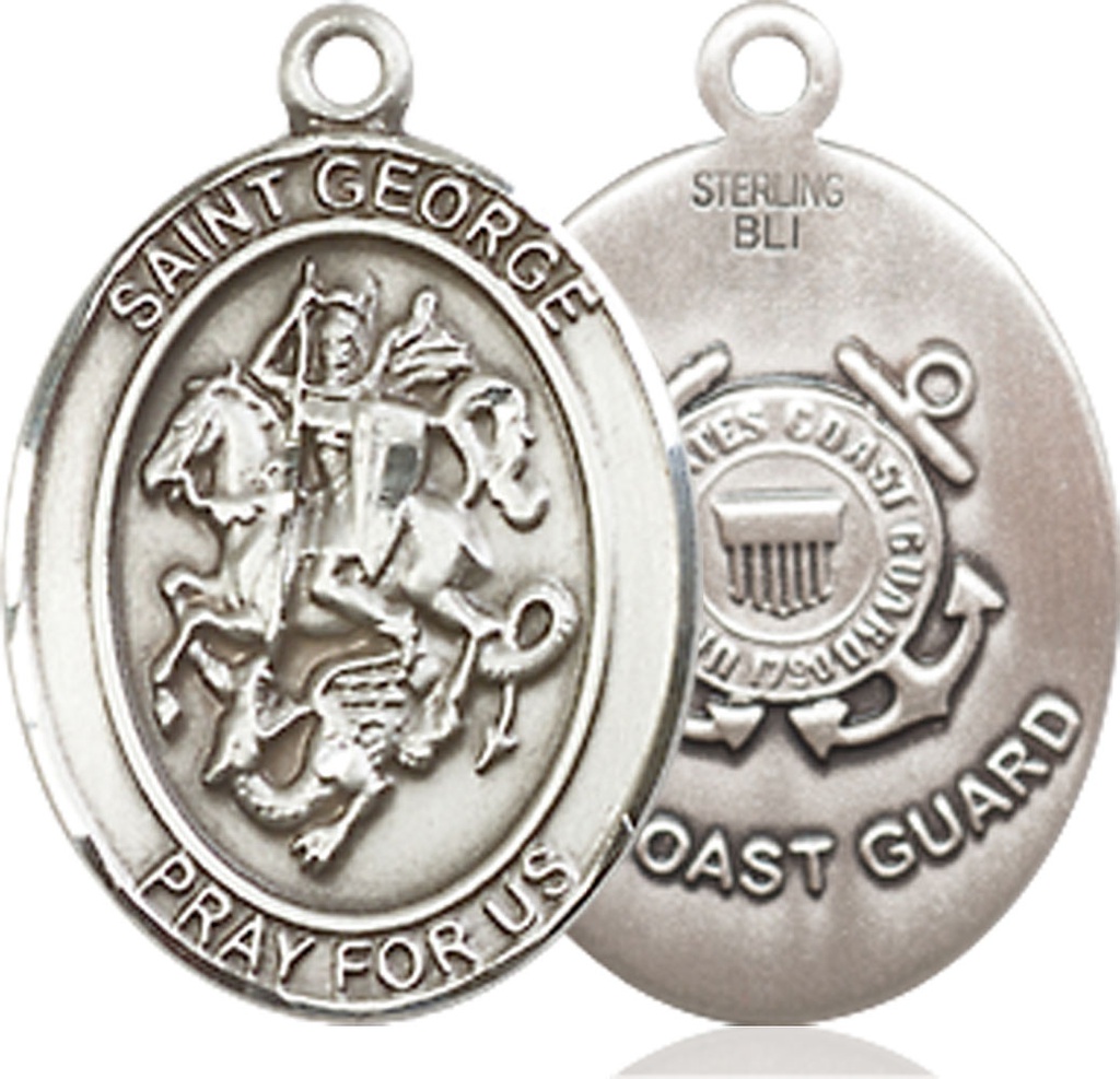 Sterling Silver Saint George Coast Guard Medal