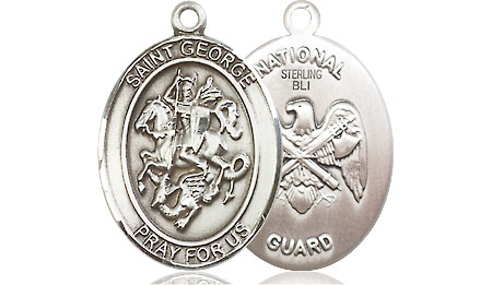 Sterling Silver Saint George National Guard Medal