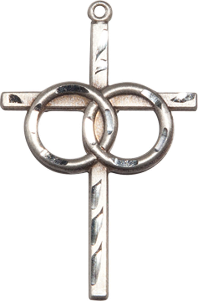 Sterling Silver Wedding Rings Cross Medal