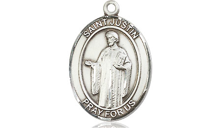 Sterling Silver Saint Justin Medal