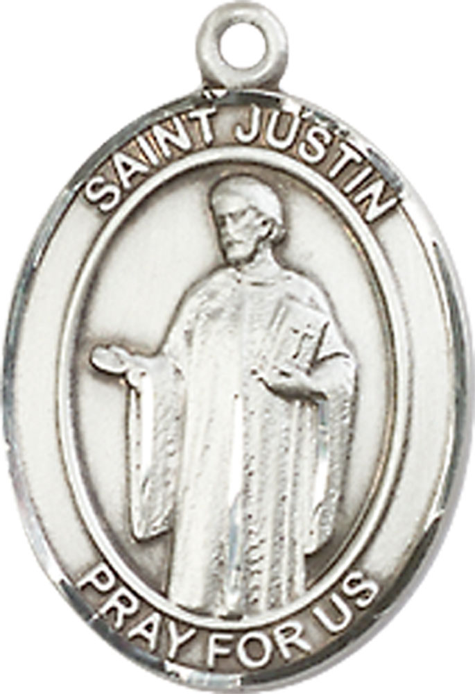 Sterling Silver Saint Justin Medal