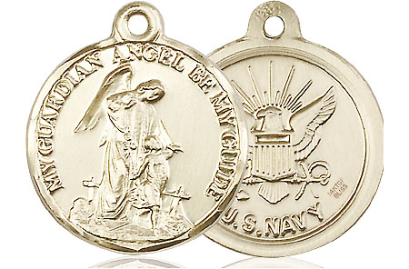 14kt Gold Filled Guardian Angel Navy Medal