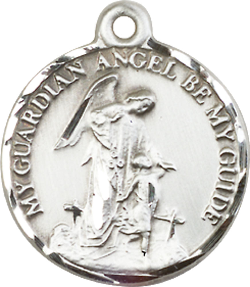 Sterling Silver Guardian Angel Medal