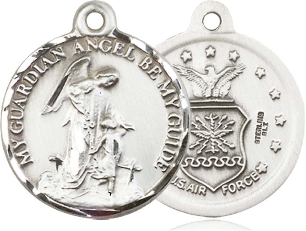 Sterling Silver Guardian Angel Air Force Medal